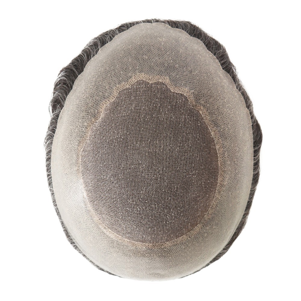 Toupee For Men Human Hair Replecement System Mono Poly with Gauze Hairpiece 30mm