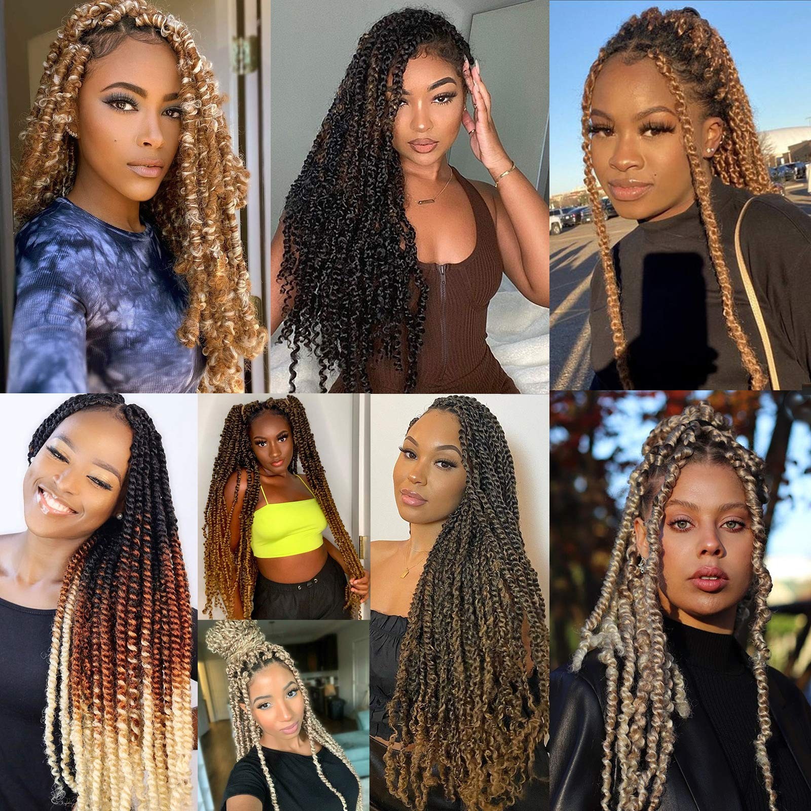 Leeven 24 Inch Passion Twist Hair Ombre Burgundy Water Wave Crochet Hair for Bla