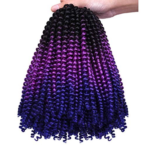 2 Pack Spring Twist Ombre Colors Bomb Twist Crochet T1B/Purple/Blue (2 packs)