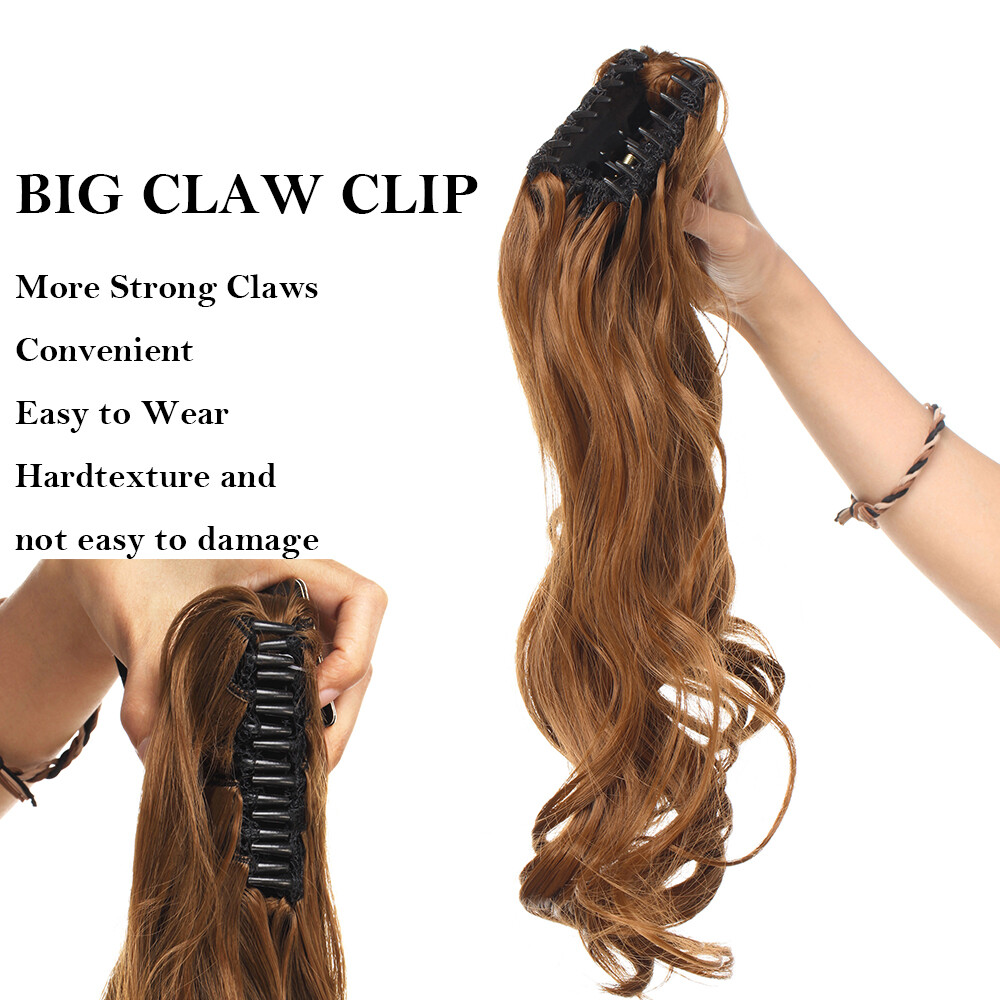 Wave Curly Claw Clip in Ponytail Hair Extensions Synthetic Hairpiece For Woman