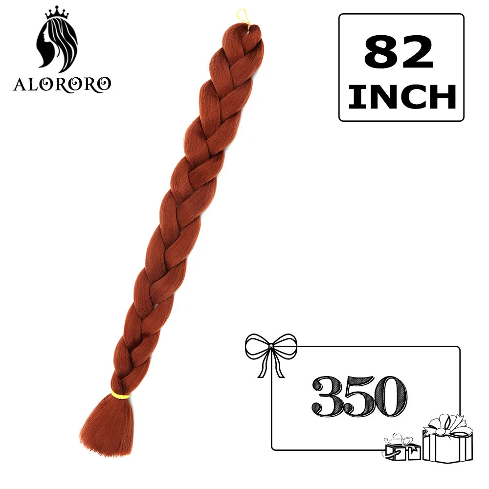 Alororo Synthetic 82 Inch Jumbo Braid Hair High Temp Fiber Purple Red