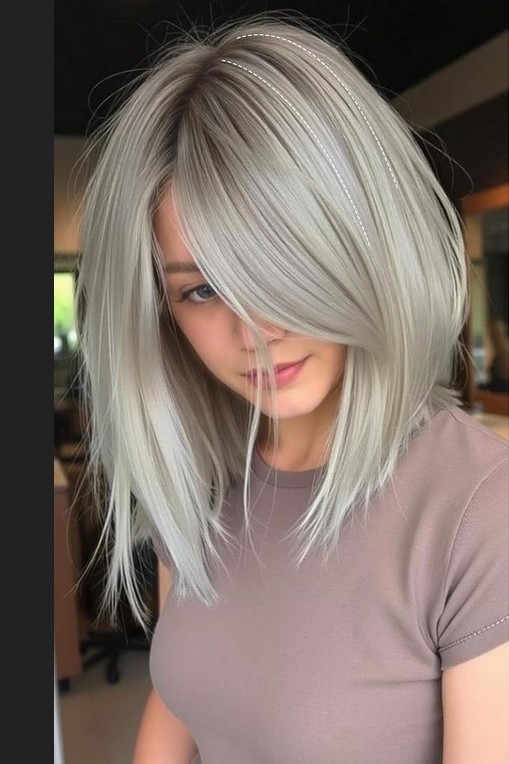 Ombre Silver Grey Remy Hair Wig 100% Human Hair 13×4 Lace Front Wigs