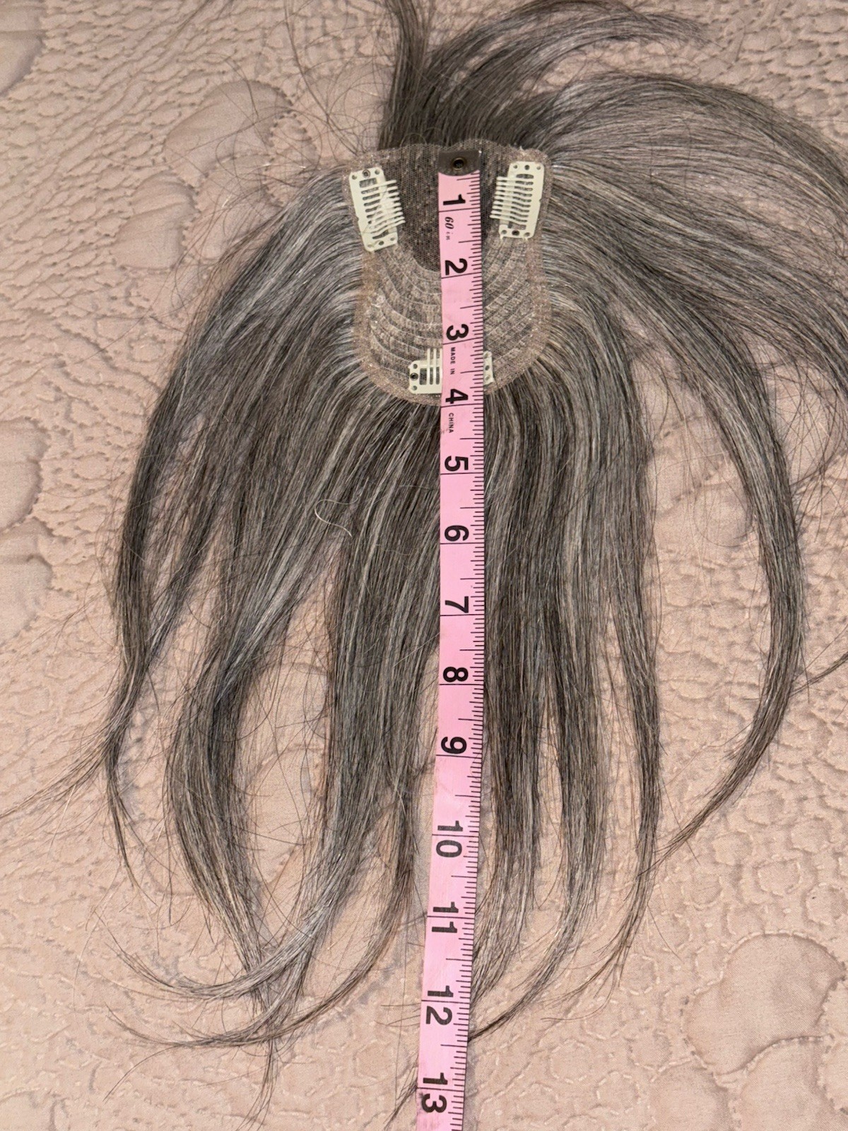 Top of Head Topper Hair Piece silver/gray