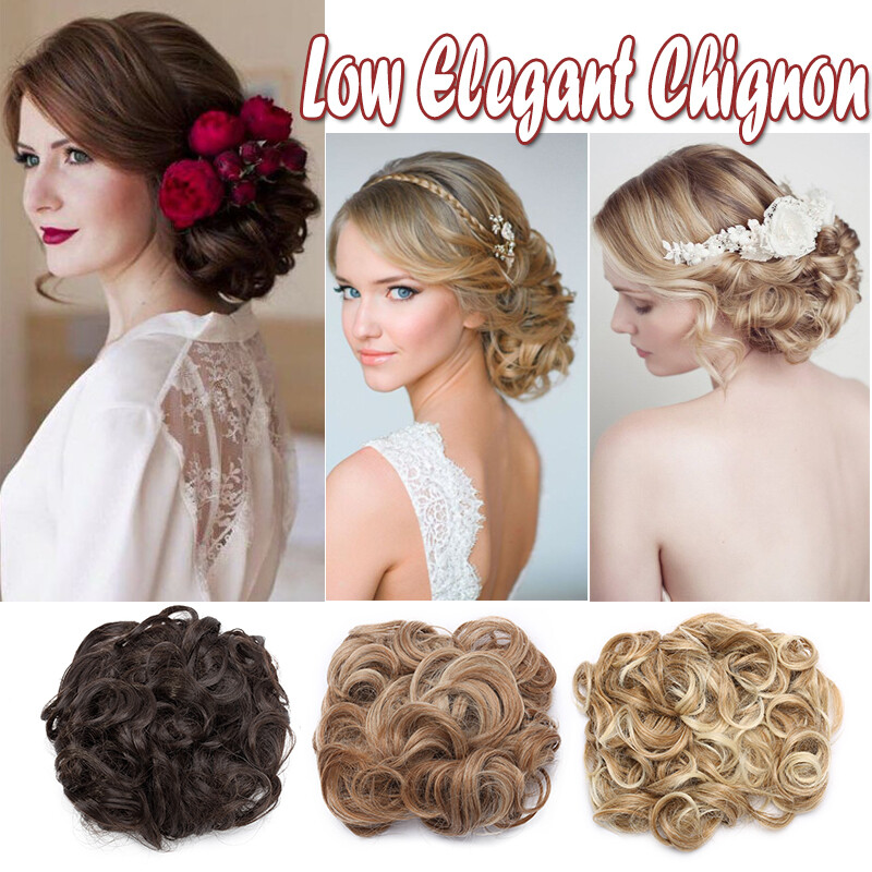 100% Thick Natural Updo Claw Clip in Messy Bun Hair Piece Extension Comb Wedding