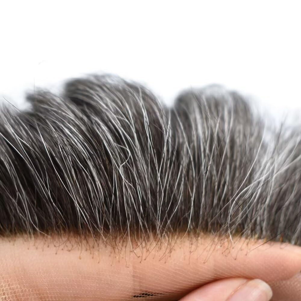 Swiss Lace Front Poly Lace Skin Hair Replacement Systems MensToupee Hairpieces