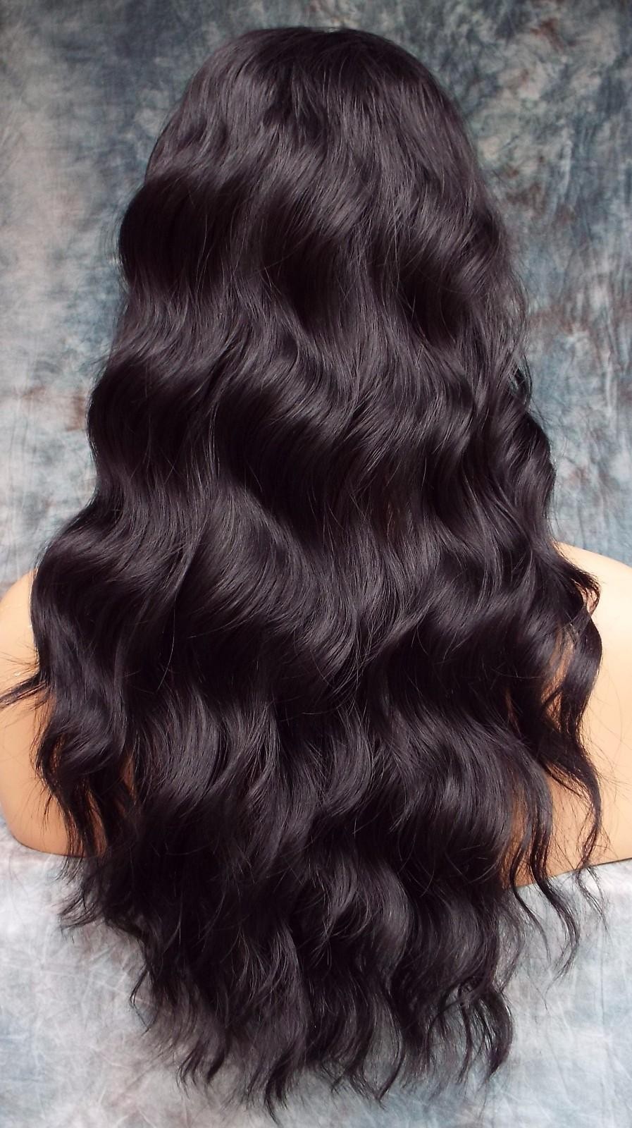 LACE FRONT HAND TIED EAR 2 EAR LACE HEAT FRIENDLY #1B SOFT BLACK WIG US SELL 454