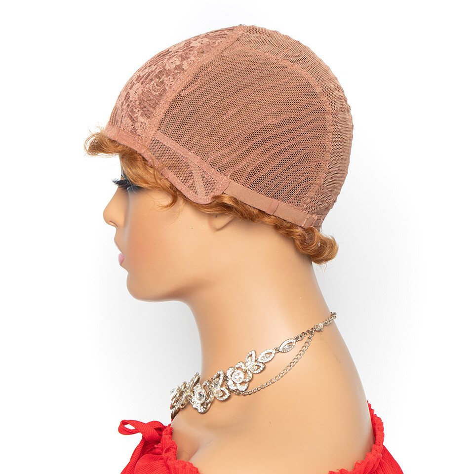 Short Mommy Pixie Cut Finger Wave Human Hair Wigs Brazilian Human Hair Wig