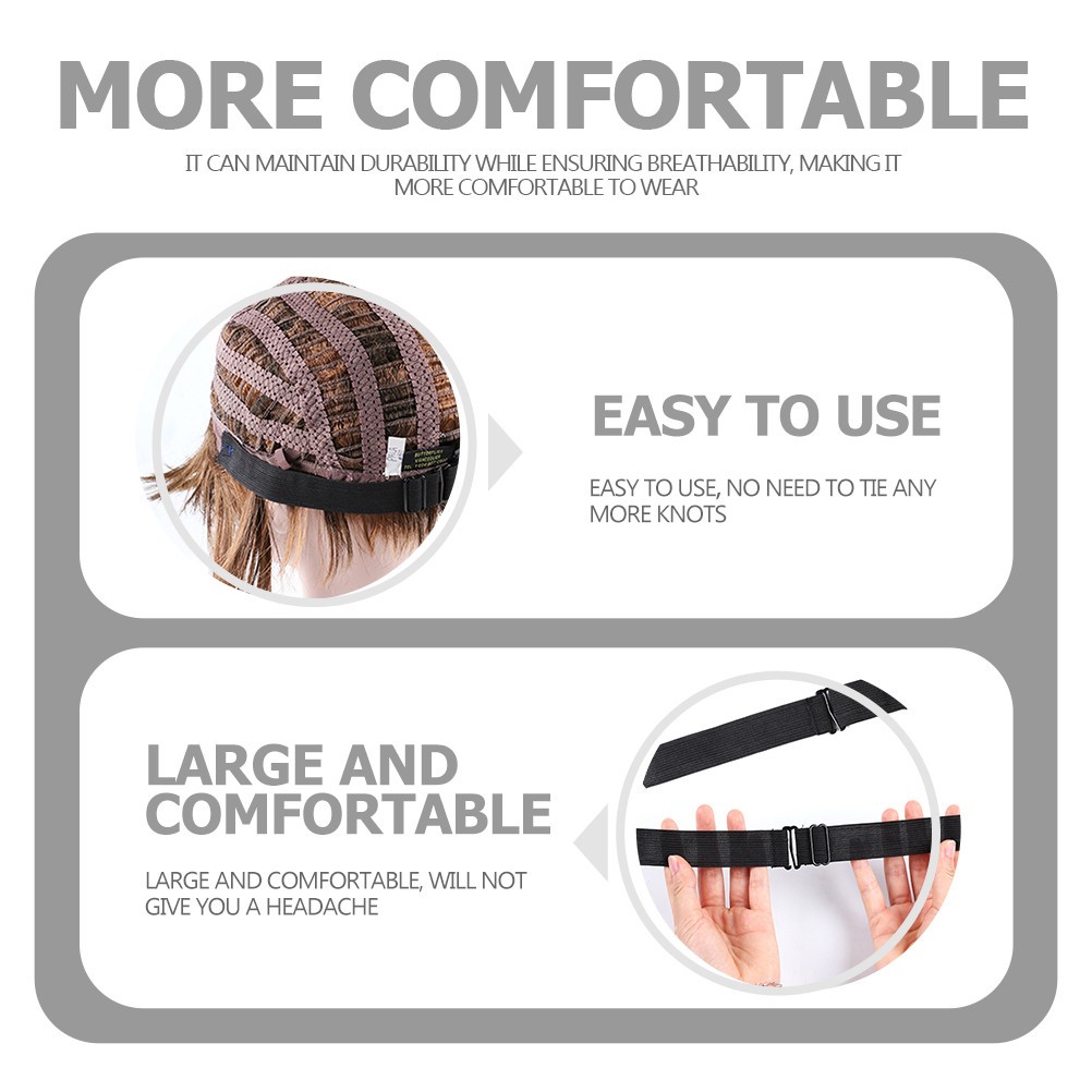 4 Pcs Elastic Wig Strap Headgear Band Miss Wrap Strips for Wigs Edge Adjustable