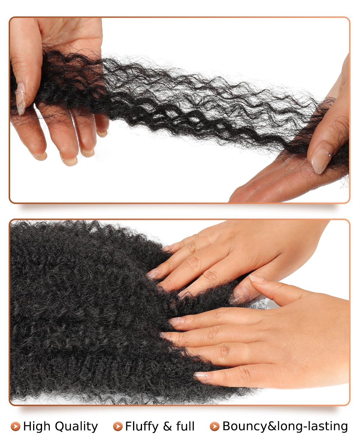 Beeos Afro Kinkys Bulk Human Hair 4C Curly For Braids 50Gram Kinky-Curly Human