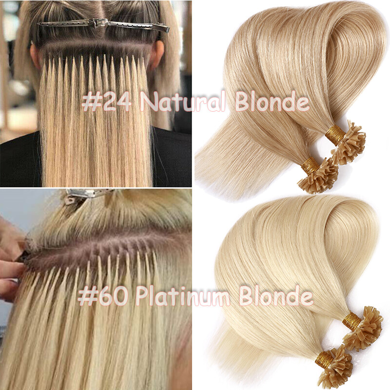 Keratin Bondings Nail U Tip 100% Human Remy Hair Extensions Thick Balayage Ombre