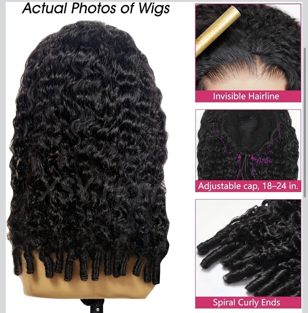 Burmese Curly half Wig Human Hair 18 Inch 180% Density