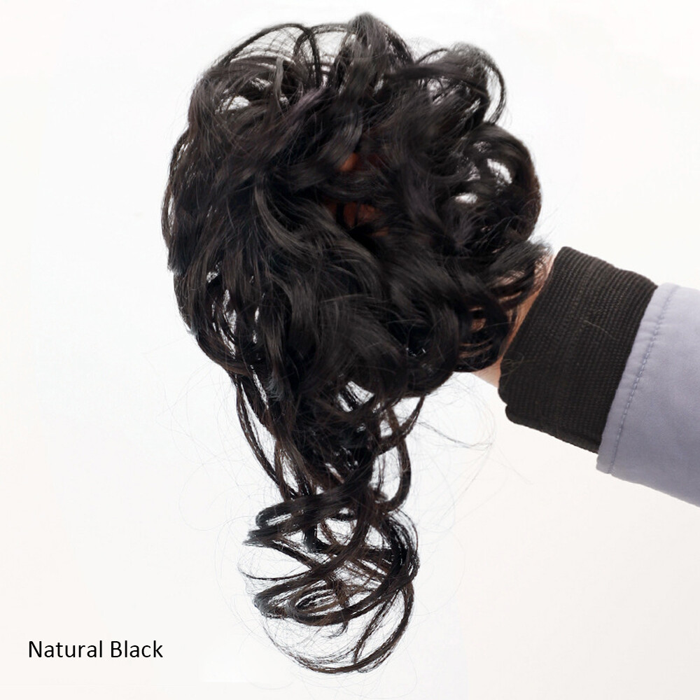 Short Messy Curly Ponytail Scrunchies Women Bun Hair Pieces Chignon Wrap Elastic