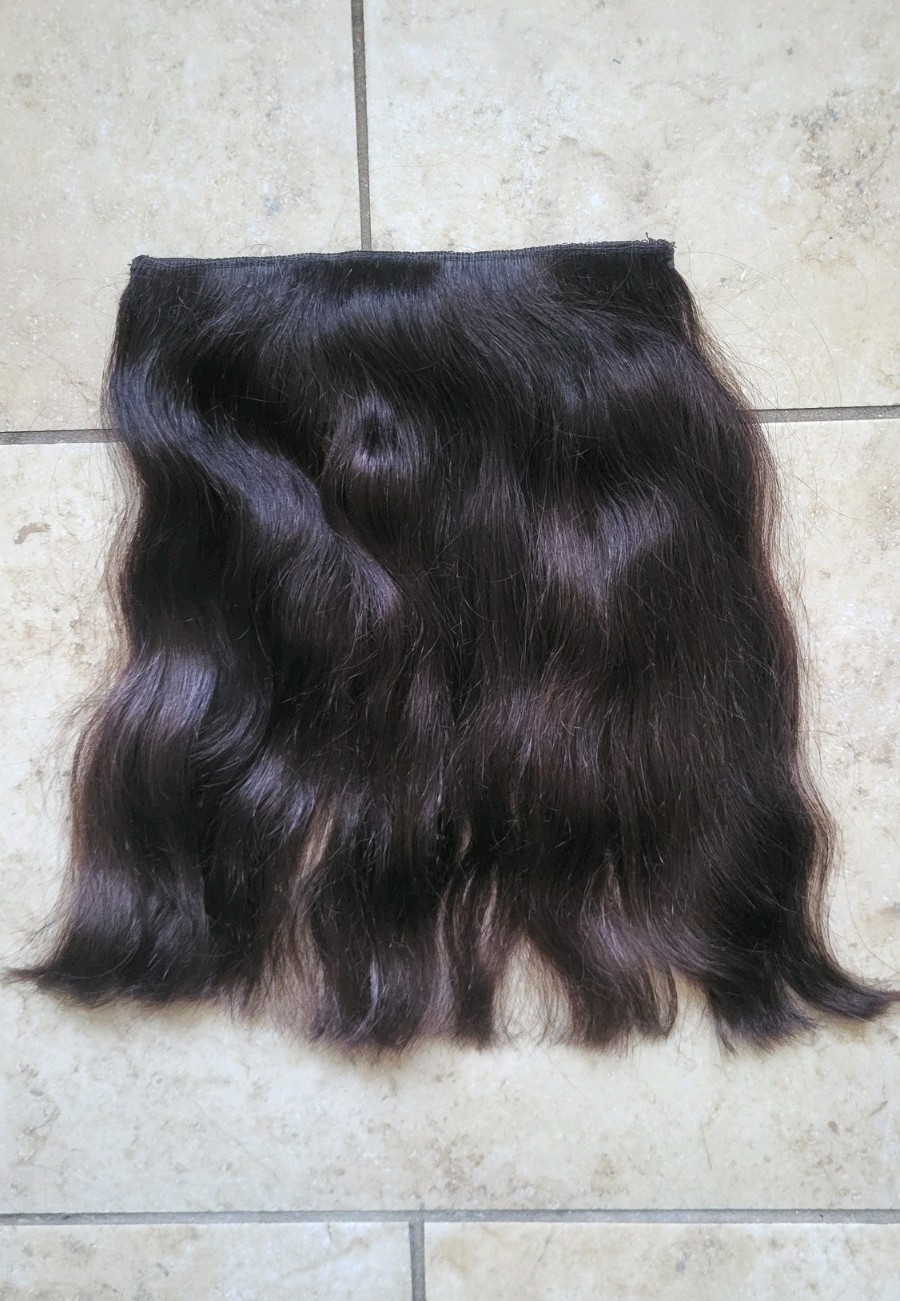 (1 Piece-Back Piece) Hidden Crown Clip In #3 Dark Brown Remy Human Hair 12″