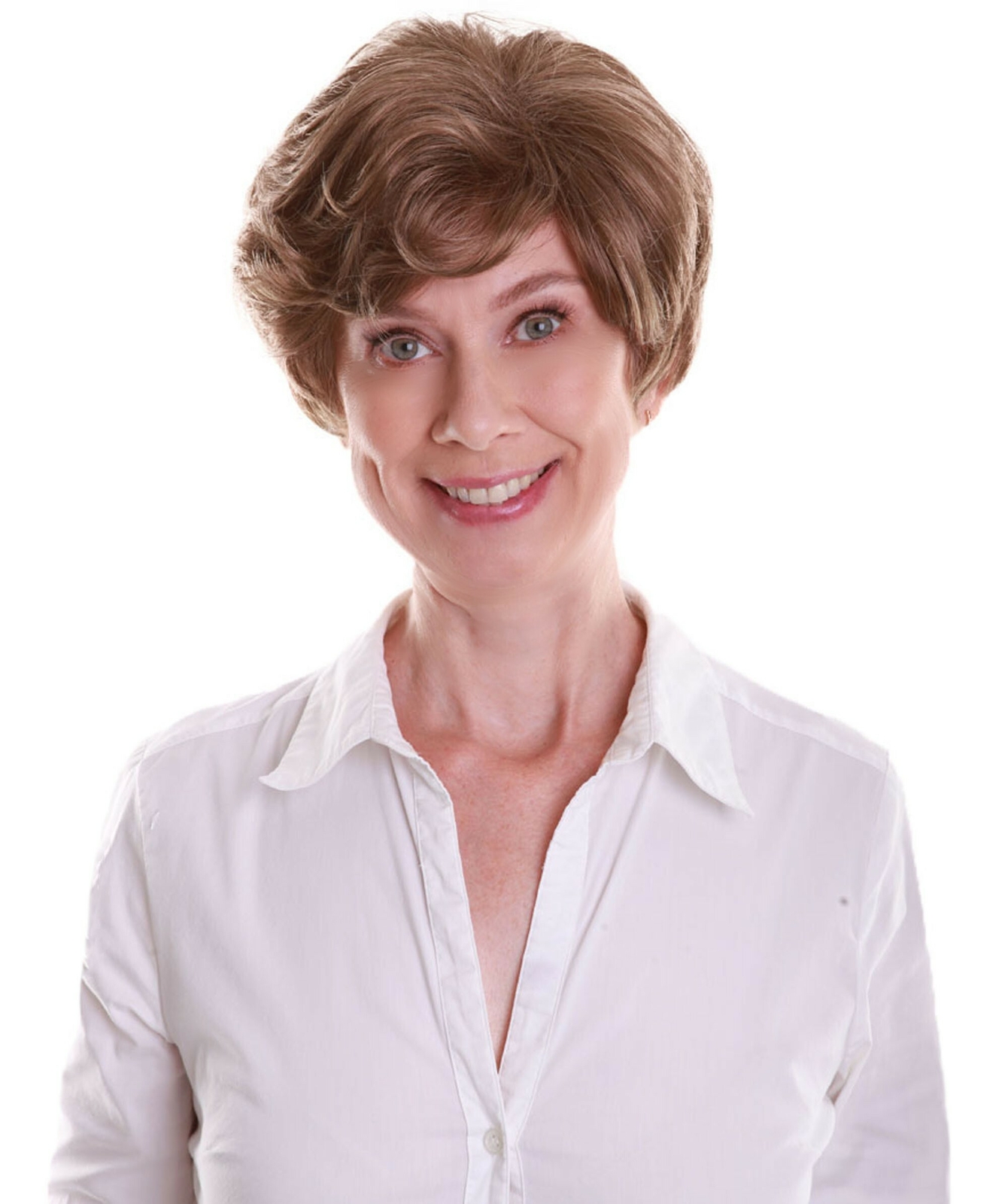 Sophia – Straight Kanekalon Synthetic Fiber Full Wig, 1.5-6 in, Ash Light Brown