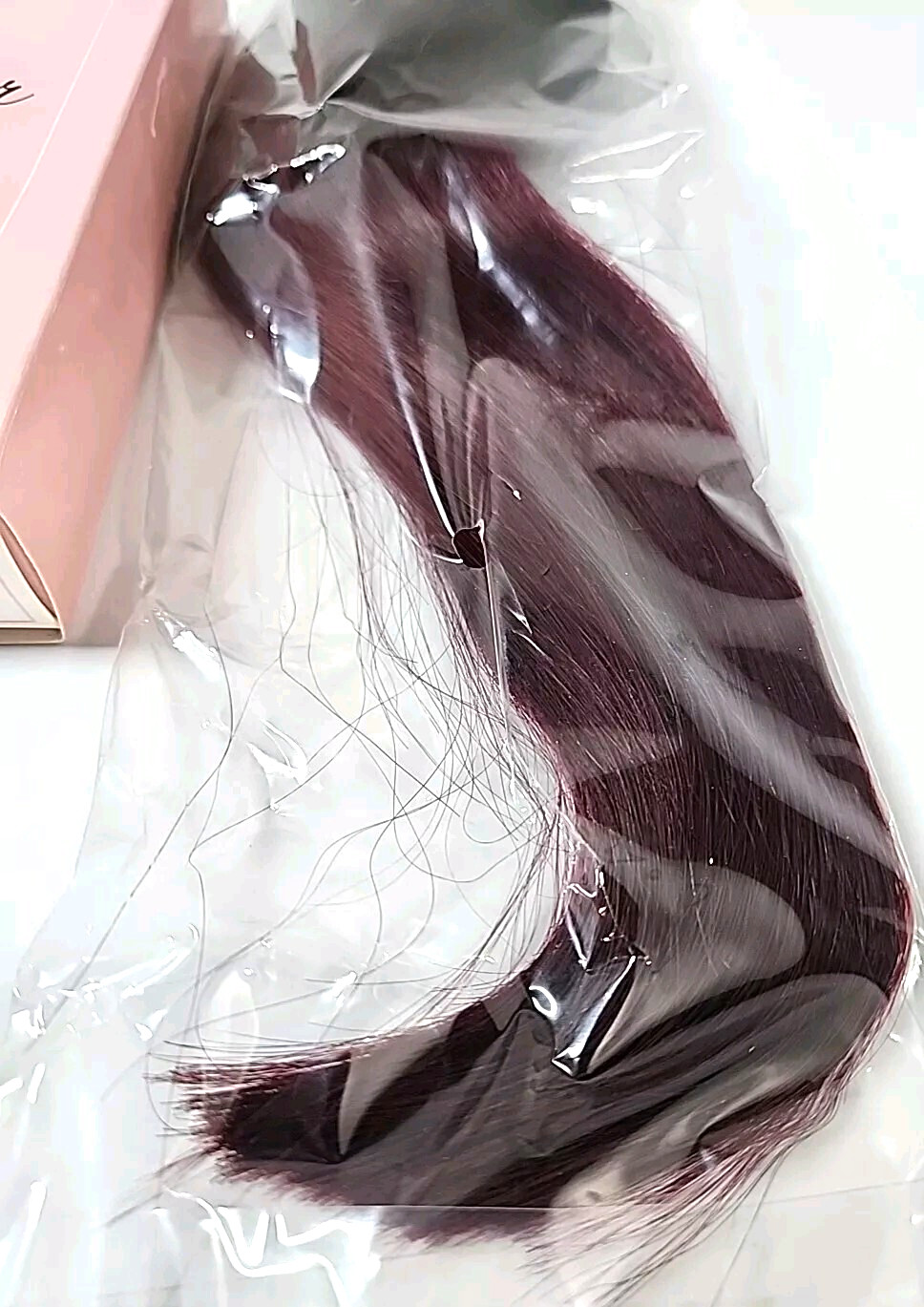 Weft 12″ Human Hair Extensions Straight Ombre #1B Natural Black to Burgundy Red