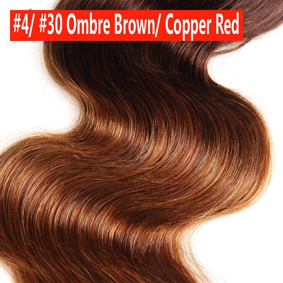 One or Three Ali Bundle Brown/Copper Body Wave Sew In Hair Extension 100 Human
