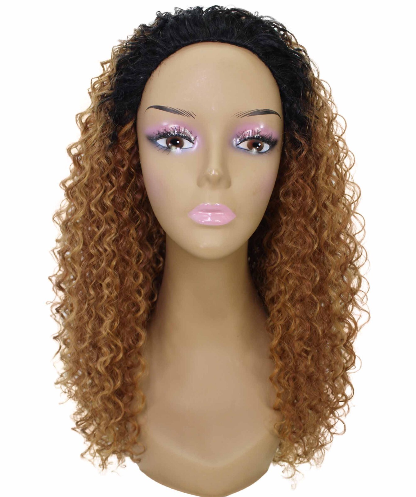 LUXLUXE Isadora Curly Body Waves 22.5 in Long Half Wig Half Cap Wig BH-0004