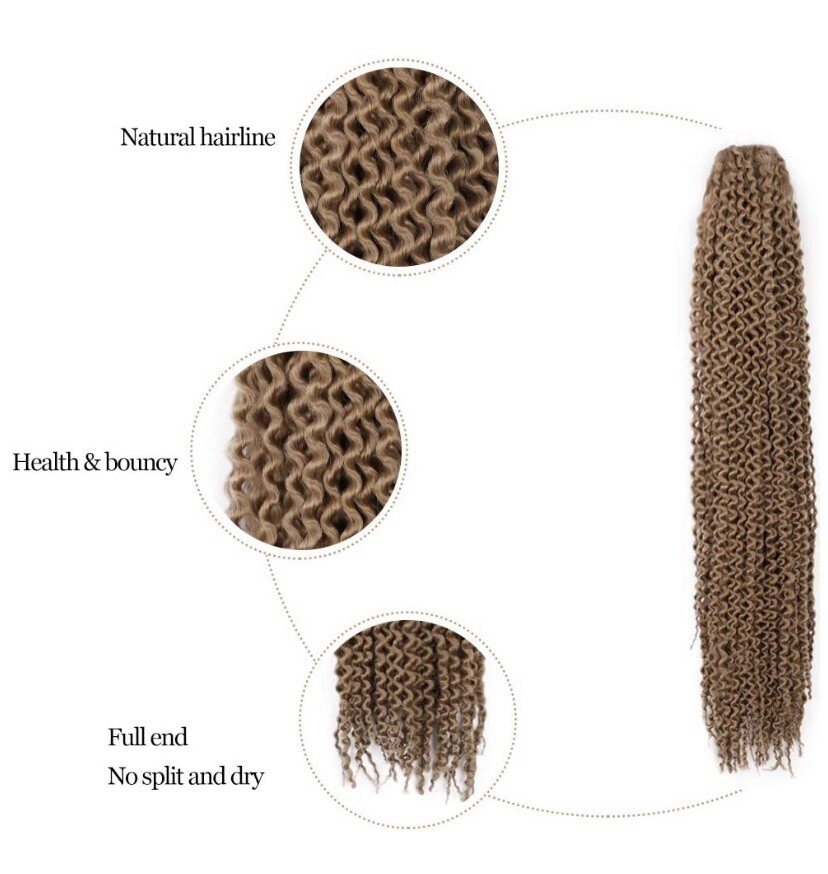 AISI BEAUTY Long Wavy Drawstring Ponytail Ext. for Black Women Synthetic 22”