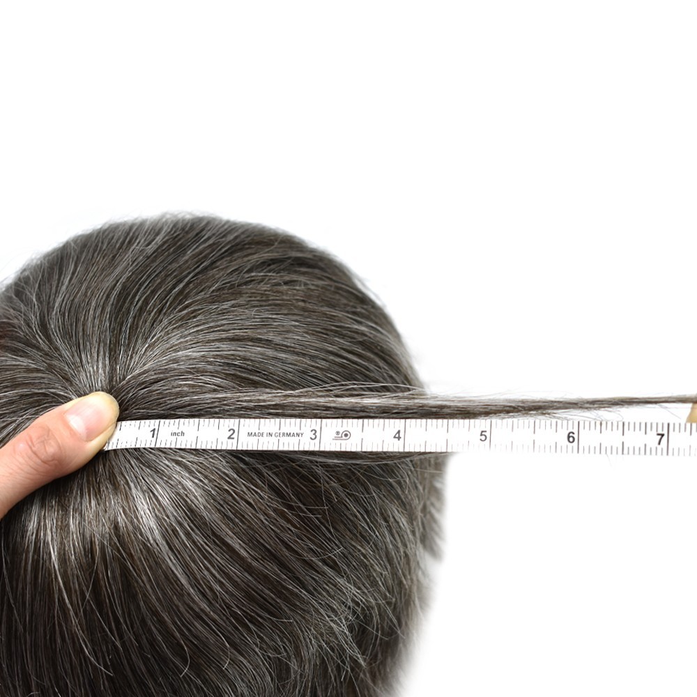 Mens Toupee Full French Lace Human Hair System Natural Bleached Knots Hairpiece