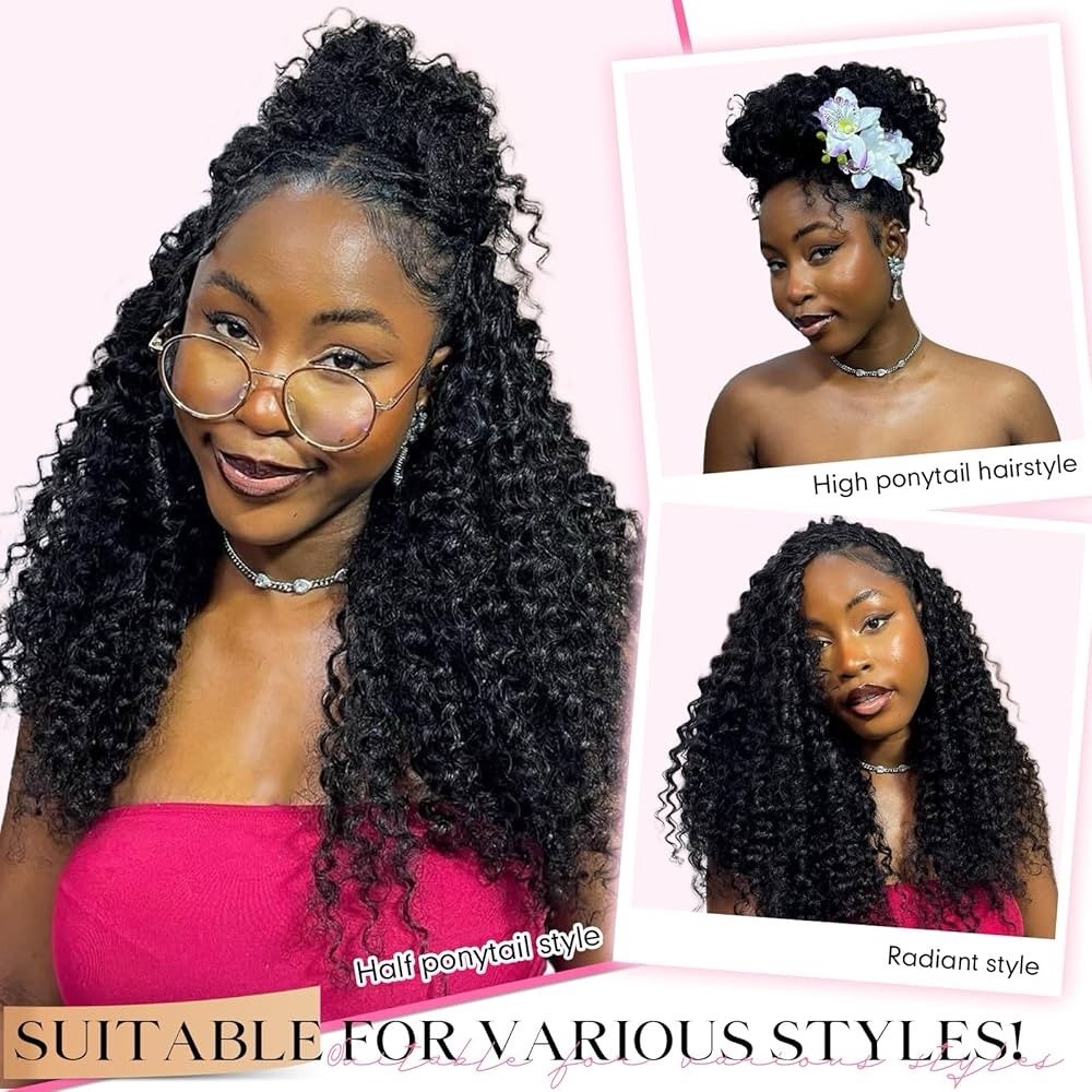 Miracle Knots Feather Crochet Hair (Jerry Curl) – 14″ Hand-Tied Synthetic