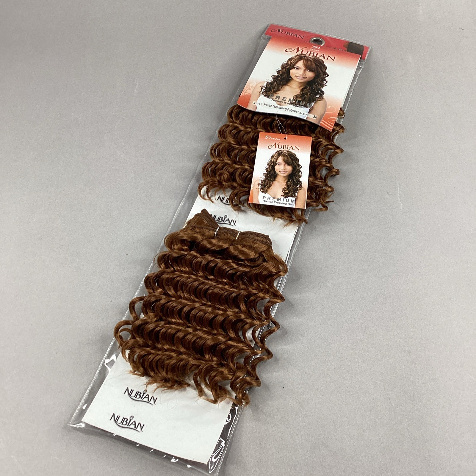 8” Deep Weave 2Pcs #30 Honey Brown Nubian Synthetic Blend Mixed Hair Extensions