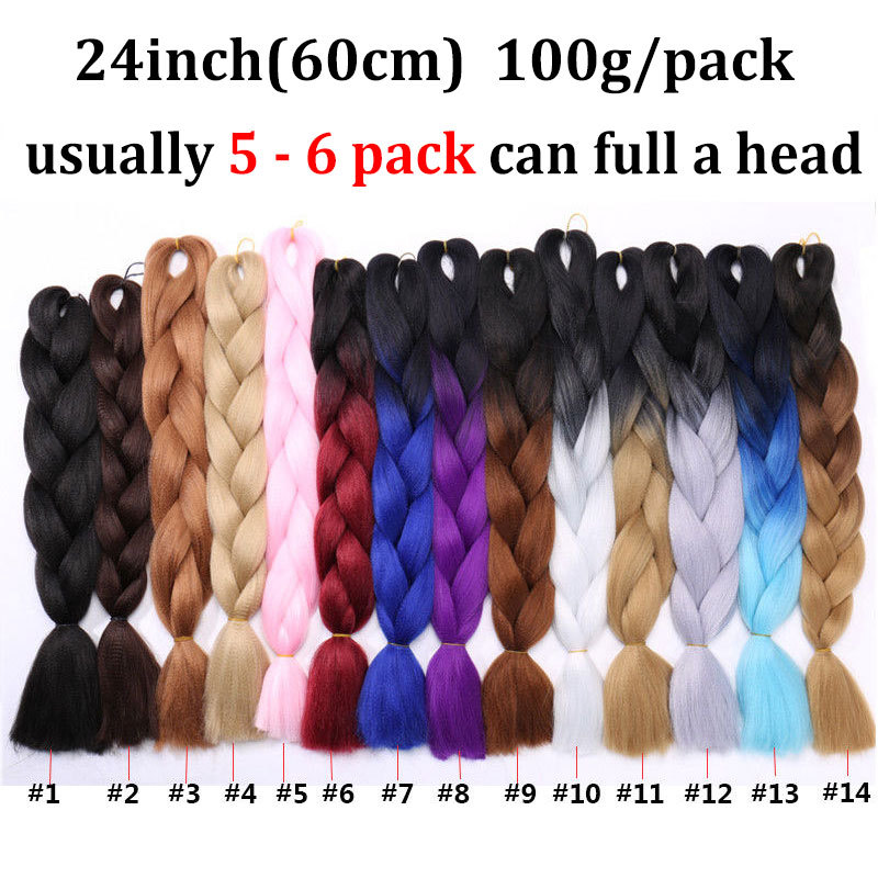 High Quality Box Braids Jumbo Braiding Hair Extensions 24inch Afro Twist Ombre H