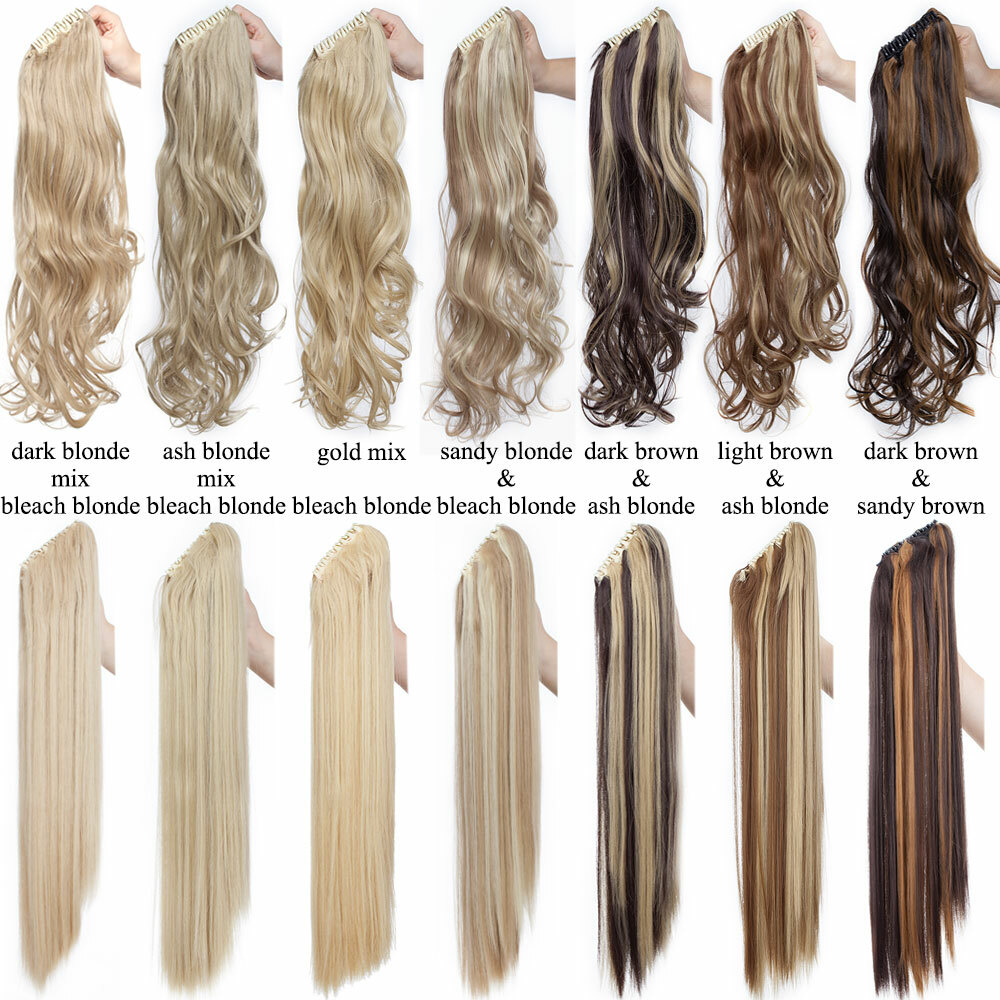 100% Real Thick Claw Clip On Ponytail 18-26″ Long Soft As Human Hair Piece Mix H