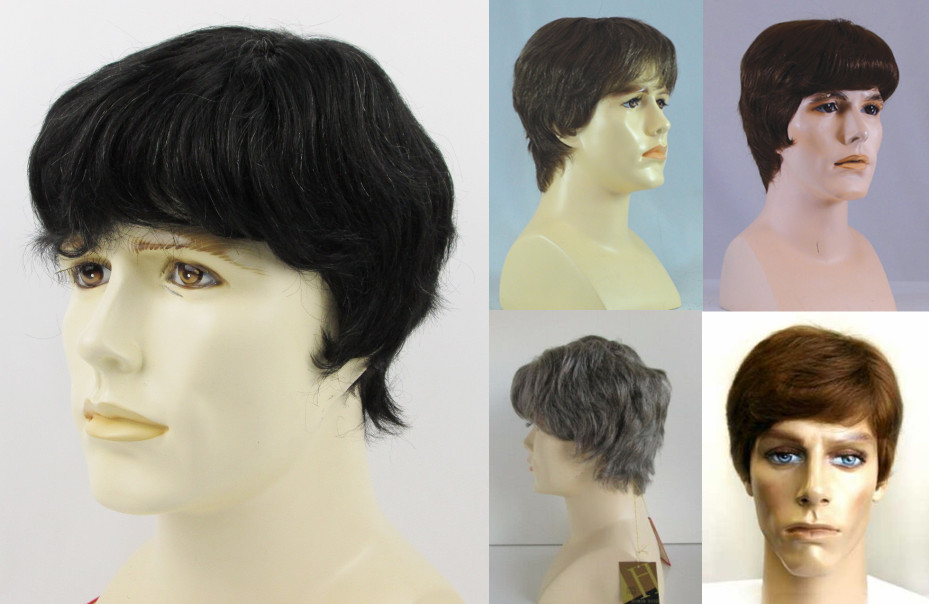 MENS MALE STRAIGHT SHORT HUMAN HAIR MONOFILAMENT HAND TIED PREMIUM QUALITY WIG