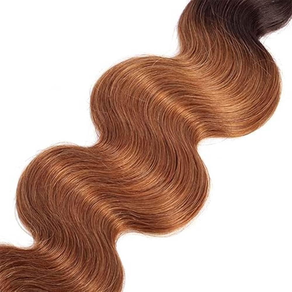 Niciitysi 24 26 28 Inch Light Brown Bundles Human Hair Color 1B30 Body Wave