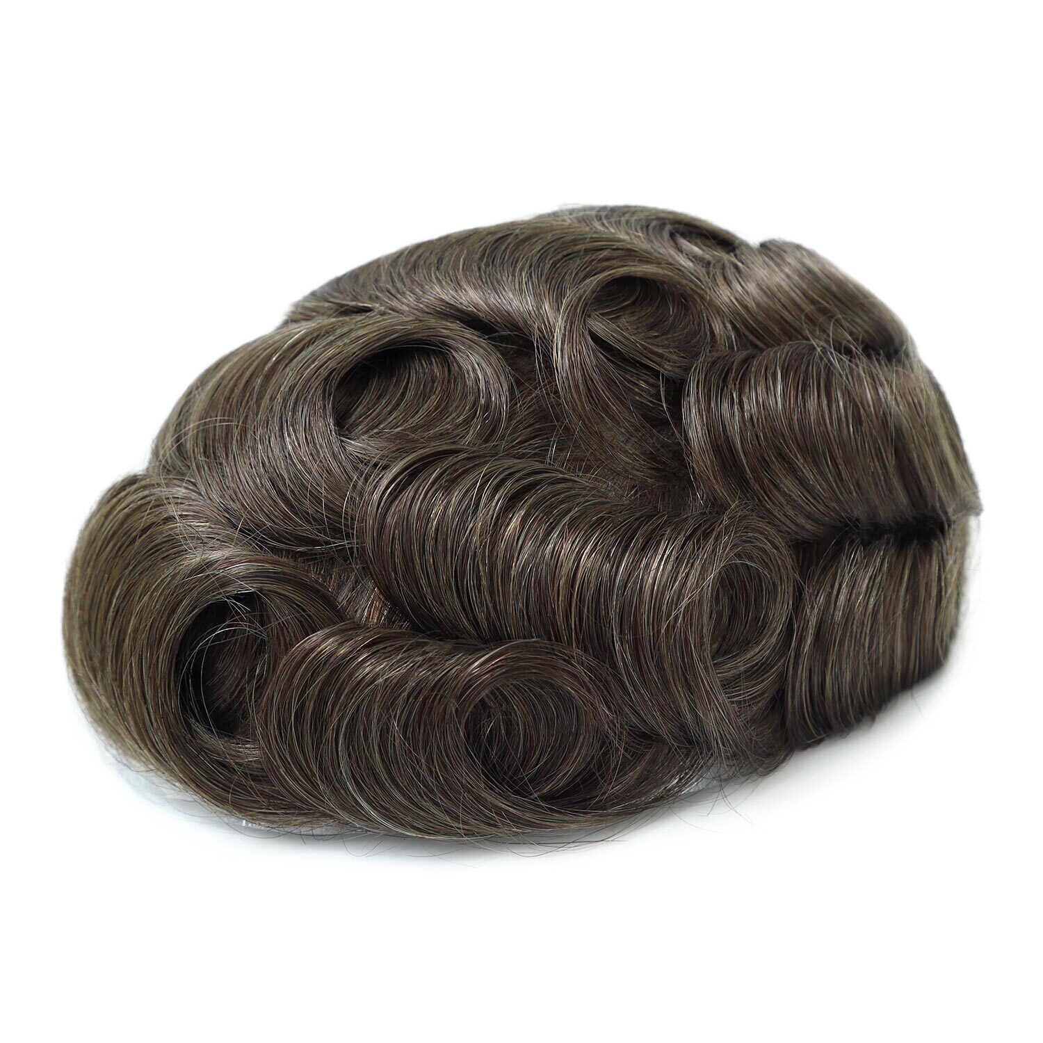Toupee For Mens Human Hair Replecement System 0.03mm Super Thin Skin Brown 7×9
