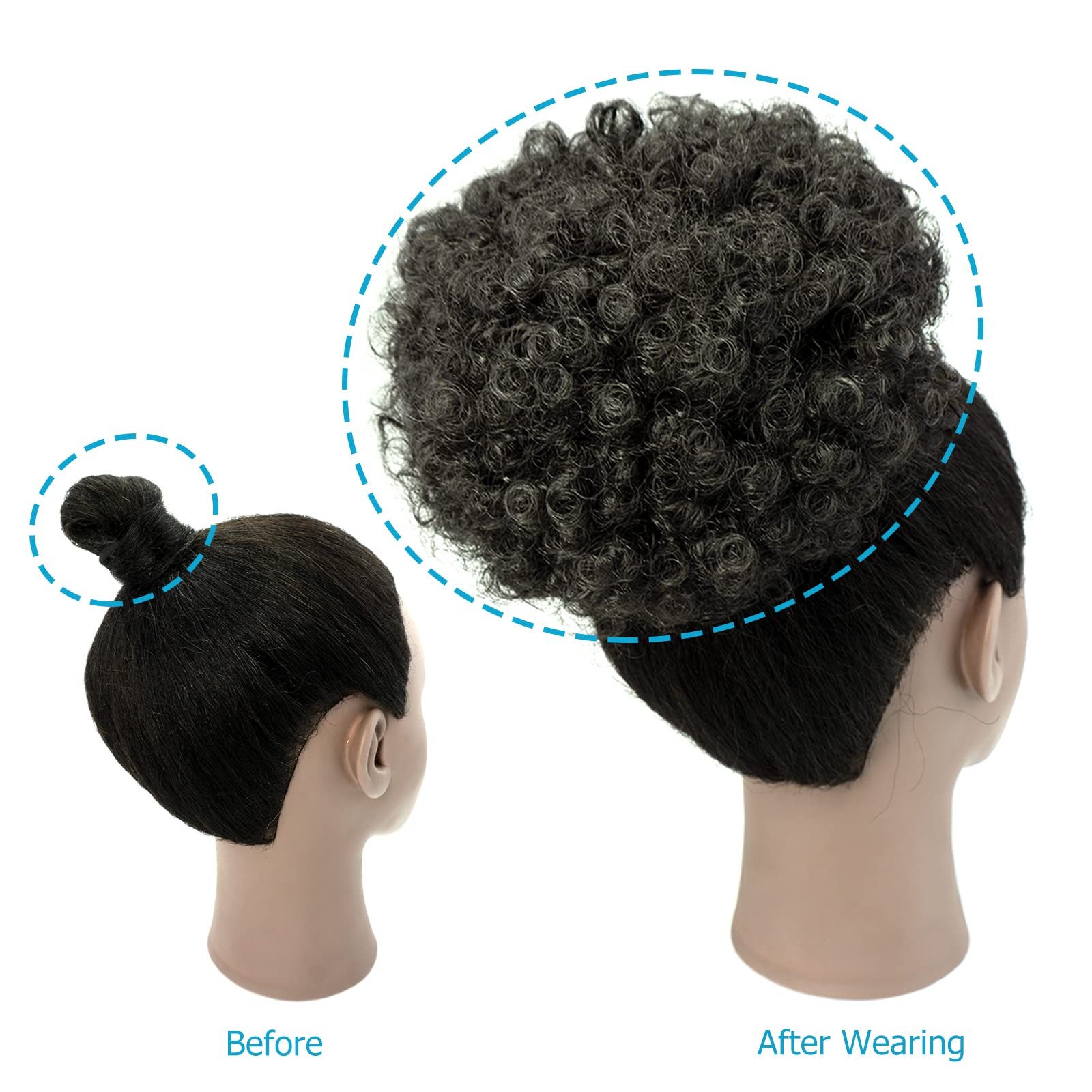 Afro Puff Drawstring Ponytail Extension 6″ 65g Synthetic Kinky Curly