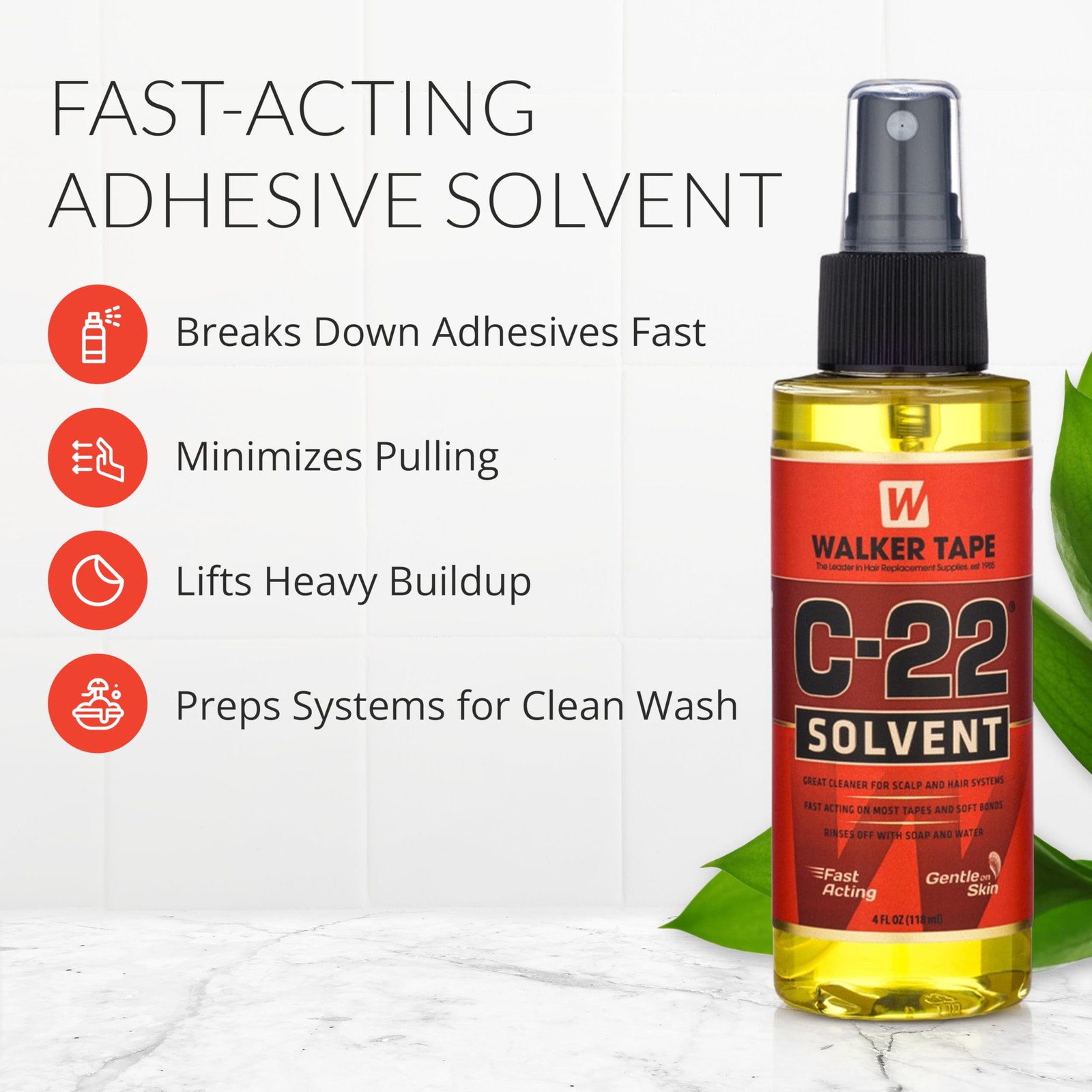 C-22 Solvent Spray 4 oz, Fast-Acting Adhesive Remover for Wig Tape, Lace Syst…