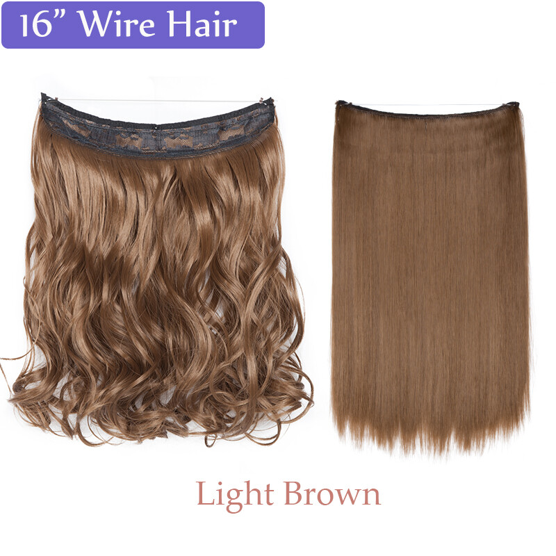 Balayage Brown Wire In Hair Extensions Elastic Band Secret Miracle Ring AS Human