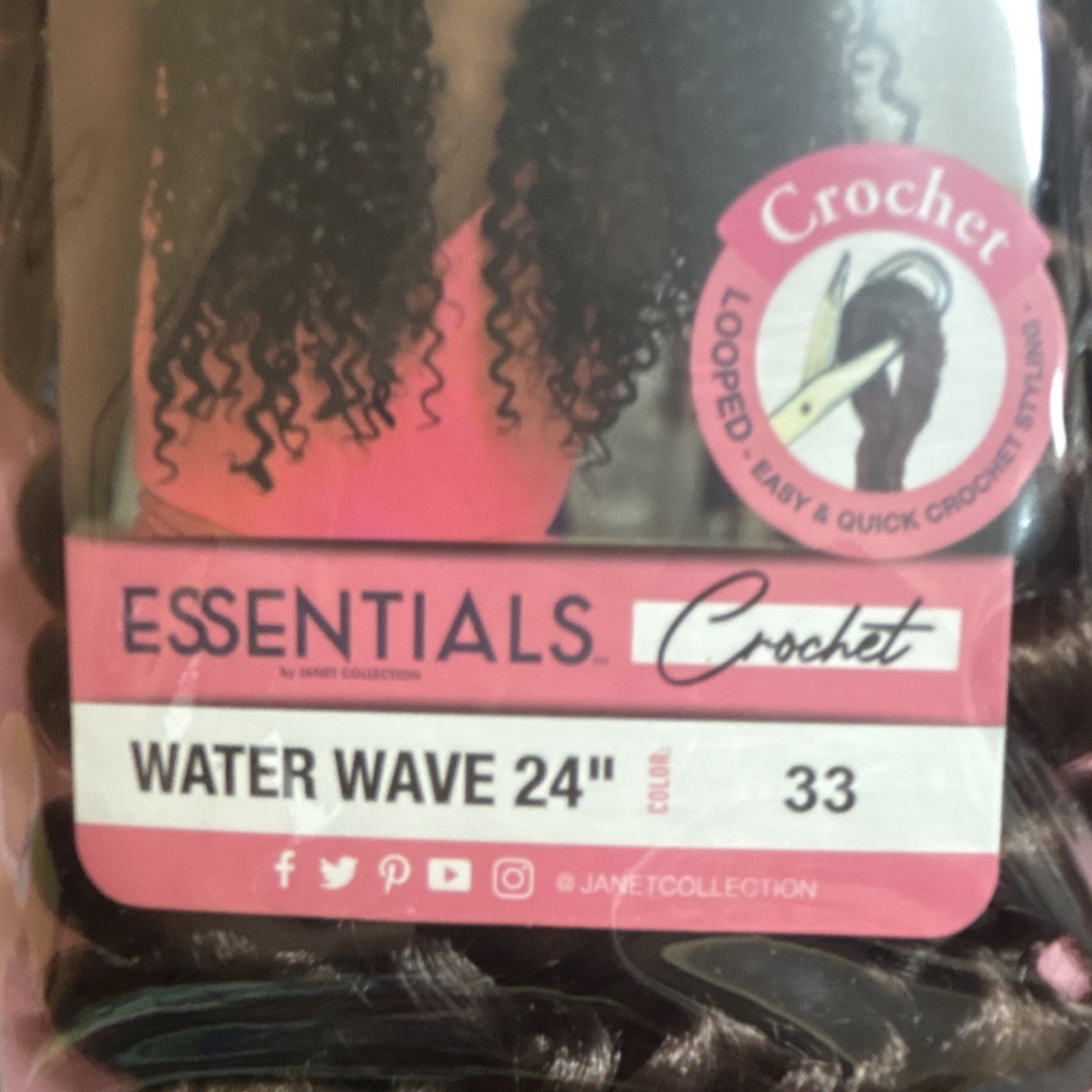 Janet Collection Water Wave Crochet Hair Extension 24in Auburn