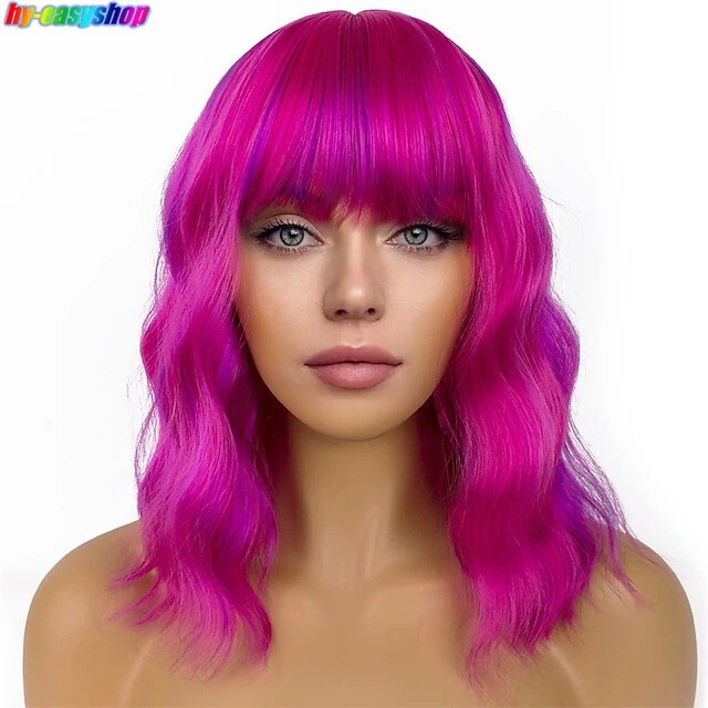13 Colors Wigs Short Wave Curly Synthetic Hair For Women Party Cosplay Costume
