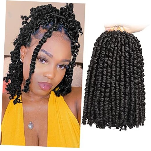 8 Packs 10 Inch Passion Twist Hair for Women Natural 10 Inch (Pack of 8) #1B