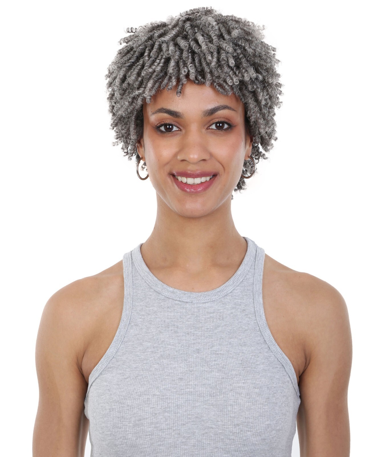 LUXLUXE Kayla Curly Locs 11″ Full Wig Full Cap Wig, Heat Resistant Fiber BF-0001