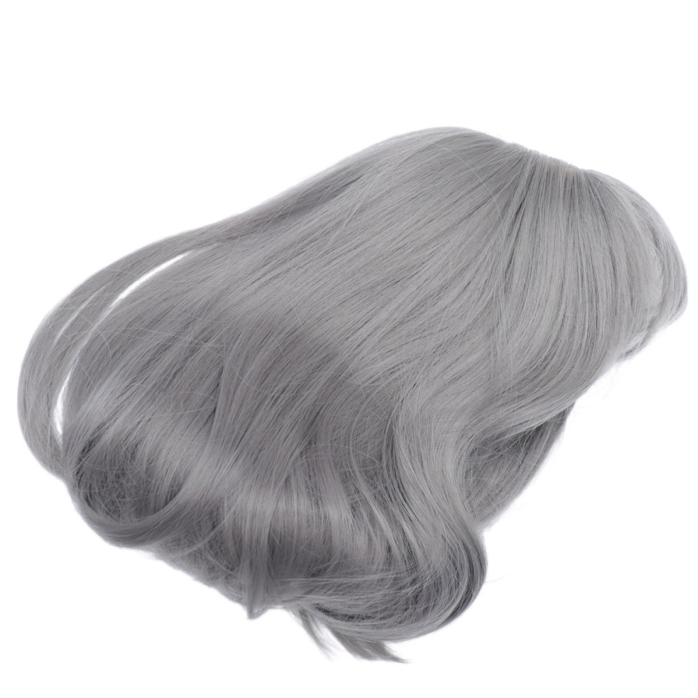 1Pcs Realistic Grey Bob Hair Wig Lace Front Durable Synthetic Wig for Women