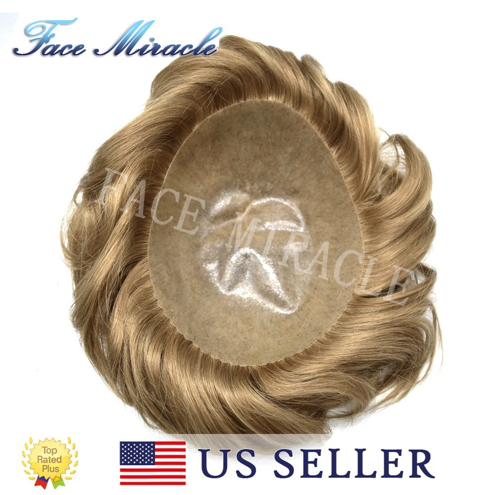 Mens Thin Skin Toupee Human Hair Systems All Poly Injected Toupee Hair for Men