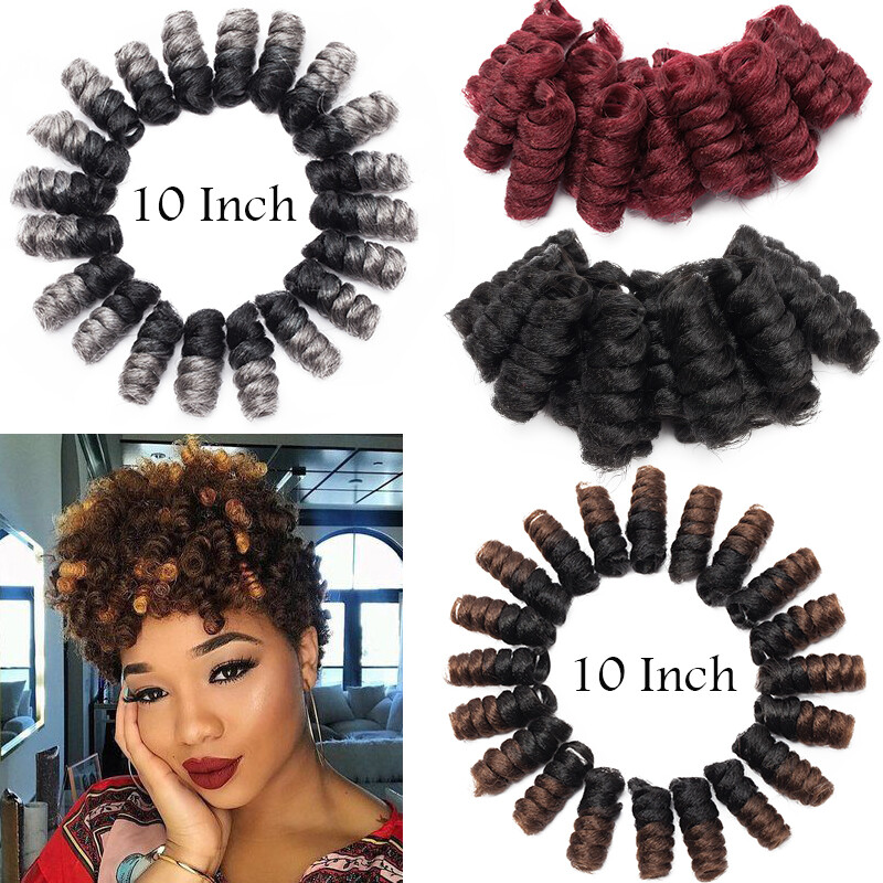 US 1-5 Packs Jumpy Wand Bounce Spiral Curly Hair Twist Crochet Curl Braids Grey