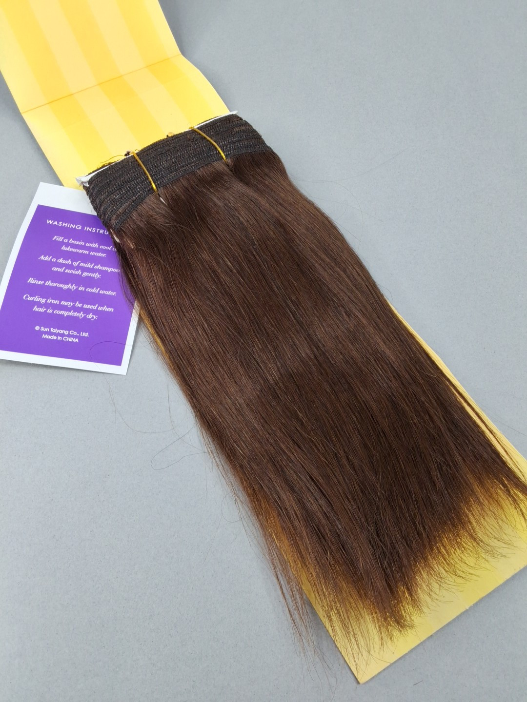 New Yaki #4 Dark Brown 8” Straight 100% Human Hair Extensions