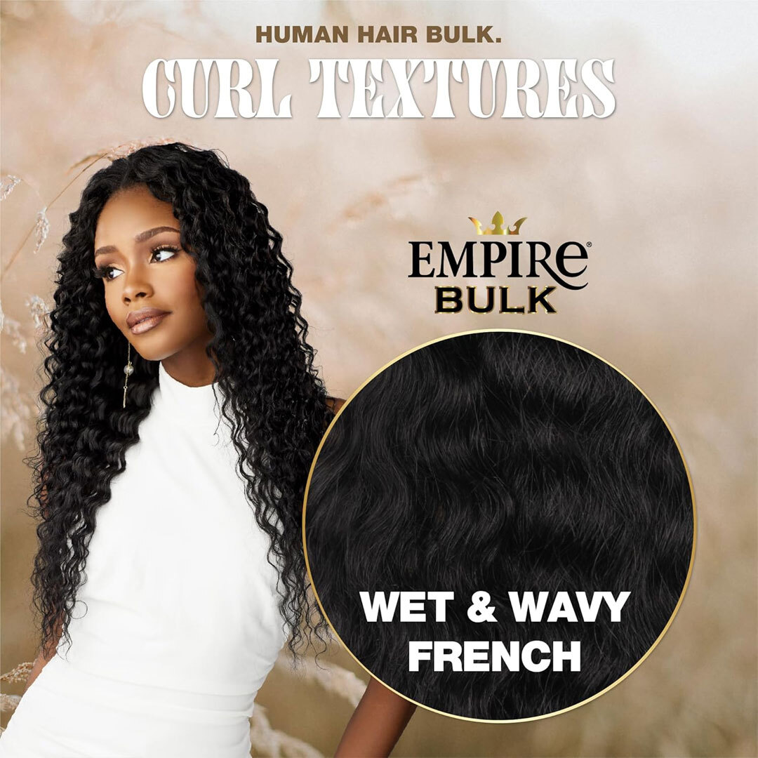 Sensationnel Human Hair Weave Empire Wet & Wavy French Bulk 18″