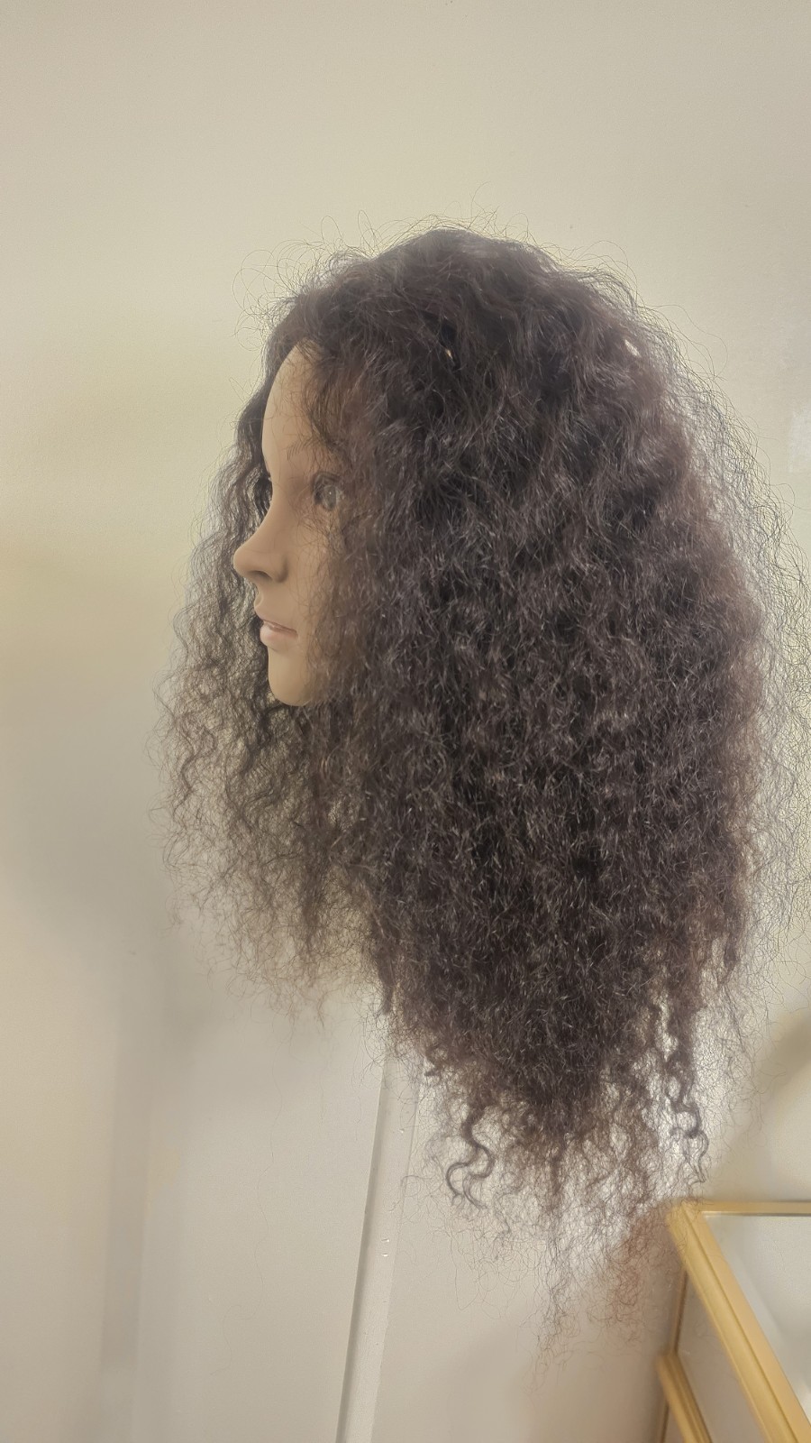 High Quality regular Top Black 20″ curly 100% Virgin Human Hair Lace Wig