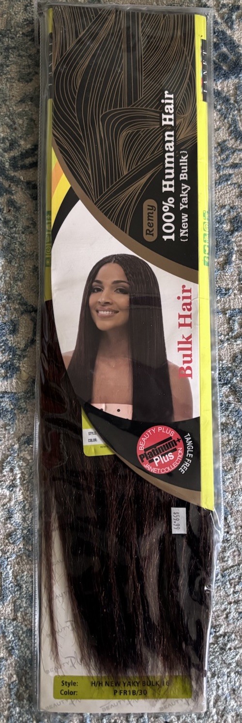 REMY Janet Collection Human Hair New Yaki Bulk Color P FR1B/30 Tangle Free 16″