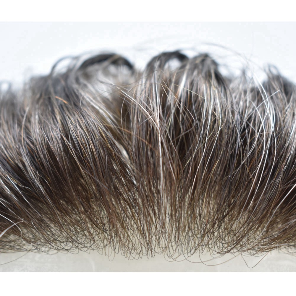 Mens Toupee Wig Thin Skin V-Loop Men Hairpiece Replacement System Units