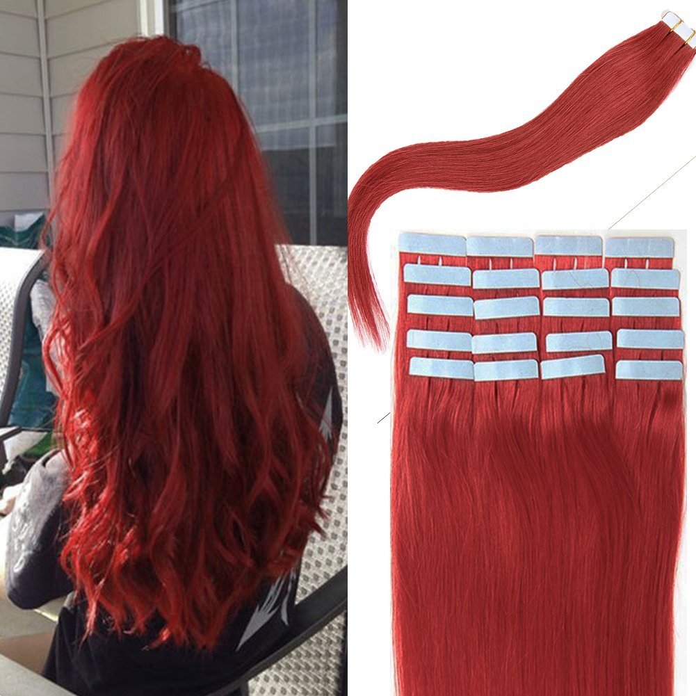 Double Side Tape in Real Human Hair Extensions Invisible pu Skin Weft Thick Hair