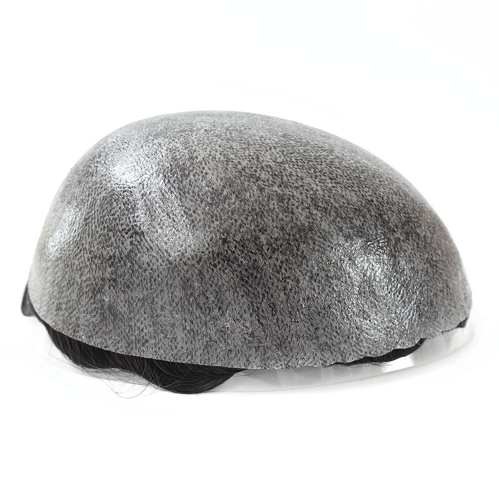 Durable Mens Skin Toupee Injected PU Human Hair System Replacement Wig Men 8X10