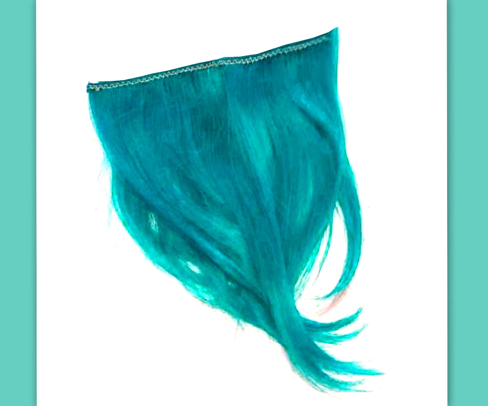 dyed Human Hair Bangs Clip in Emo Scene extensions Women rainbow weft costume