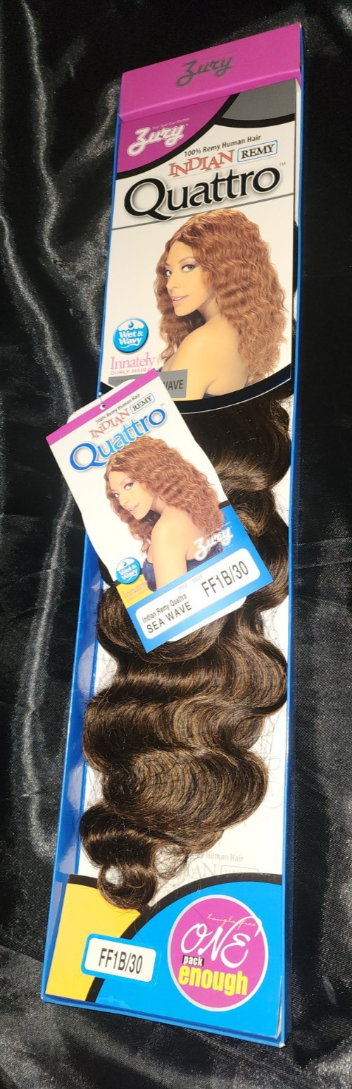 Zury Indian Remy Quattro Human Hair Weave Wet & Wavy Sea/Euro Wave 1 Pack Enough