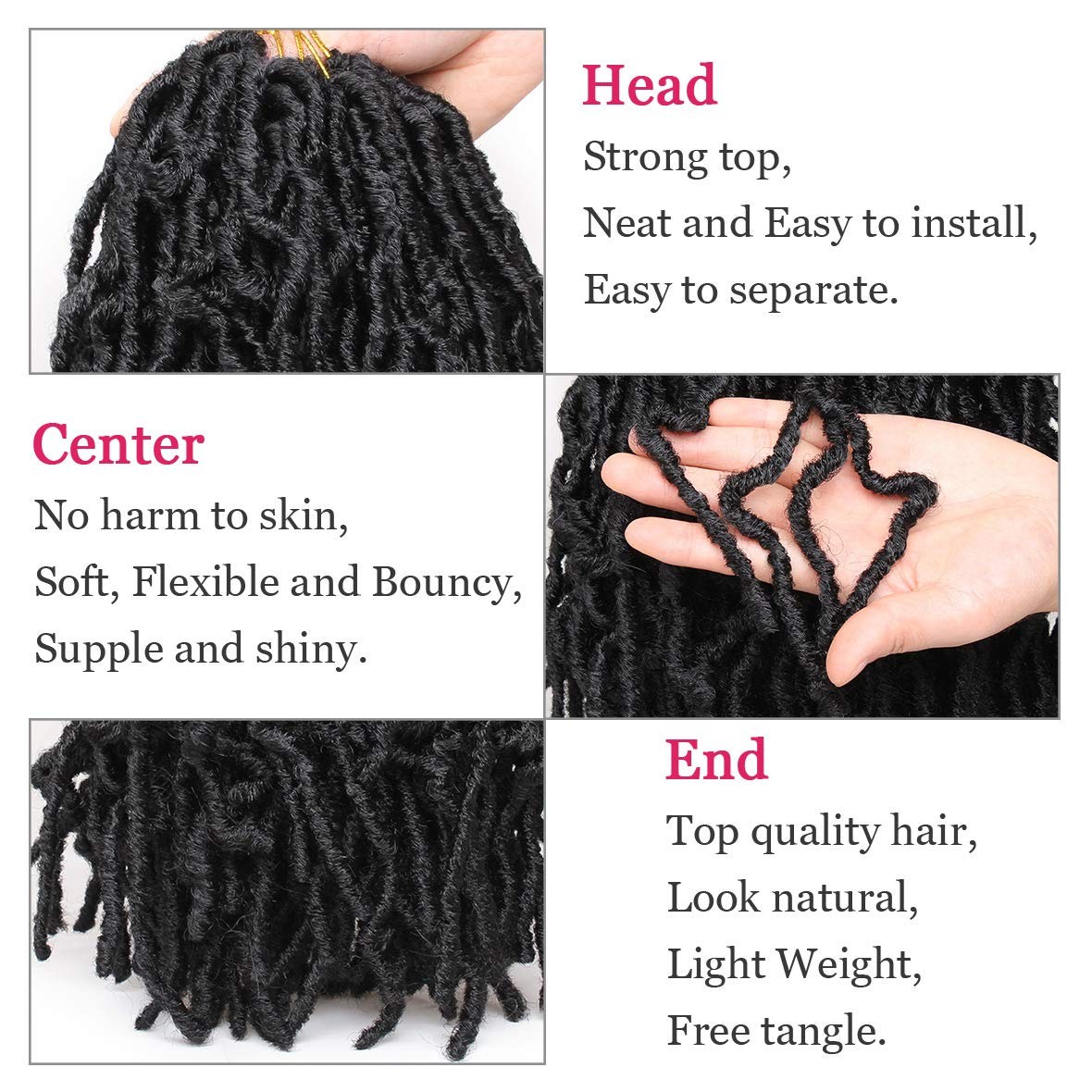 12 Inch Short Soft Locs Crochet Braids Hair For Distressed Butterfly Locs Bla…